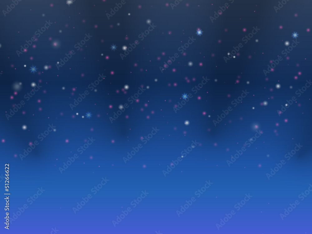 Abstract blue background with stars and light