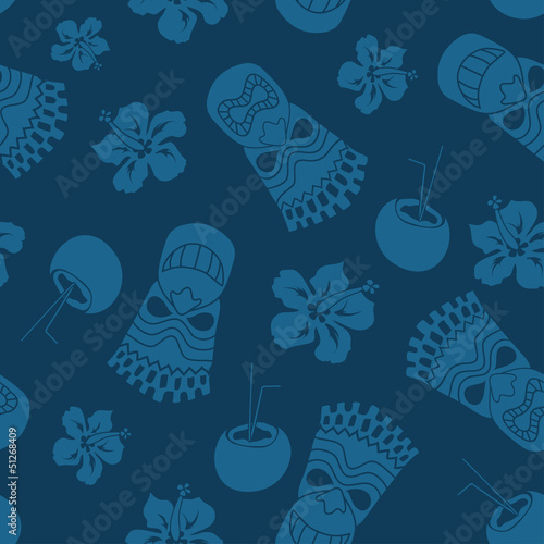 Seamless pattern of tiki