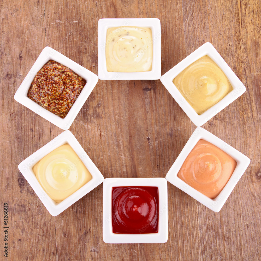 collection of dips, sauce collection of dips, sauce