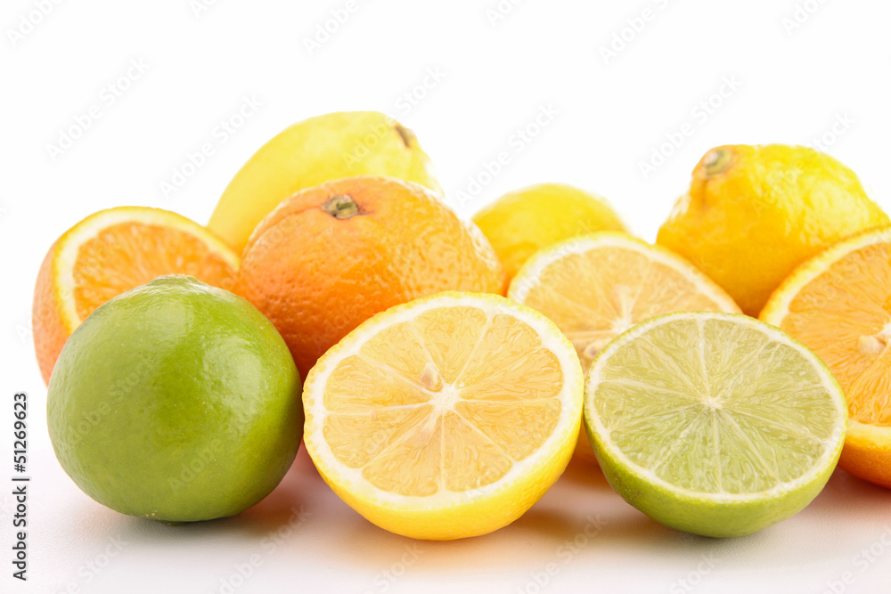 group of fruits on white background group of fruits on white background