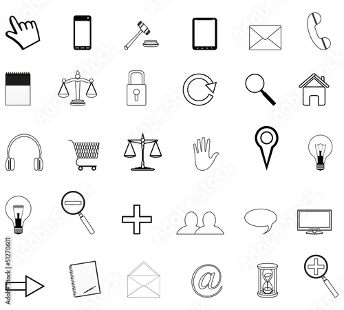 set vector of business icons for website