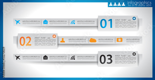 Infographic design template with paper tags.