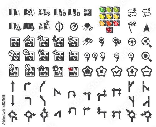 Set of navigational icons. Vector illustration