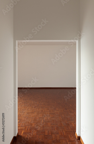 White apartment Interior  view of the hall  passage