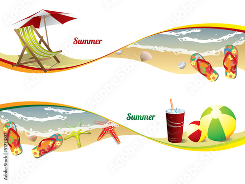 Summer beach banners