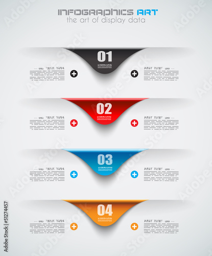 Infographic design template with paper tags.