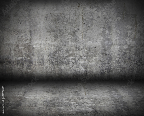 old grunge interior, stone wall and floor background