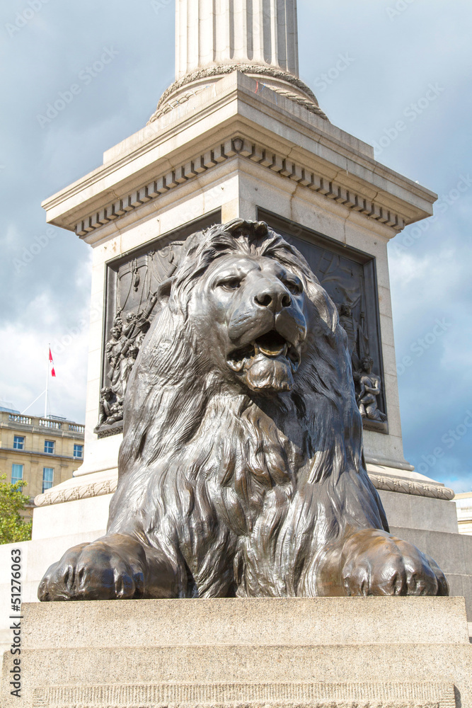 A lion on Trafalgar square.