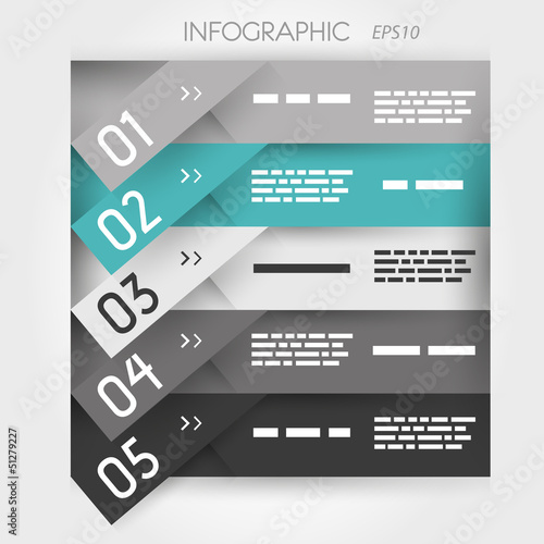 turquoise oblique  infographic five oblique sticker options