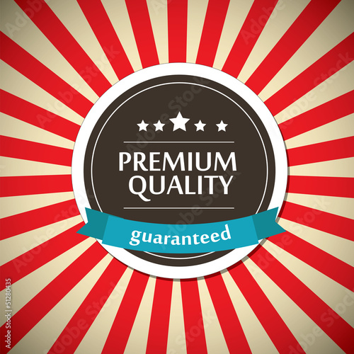 Old vector round retro vintage label on sunrays background