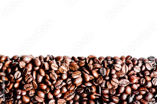 a lot of coffee beans with space for text
