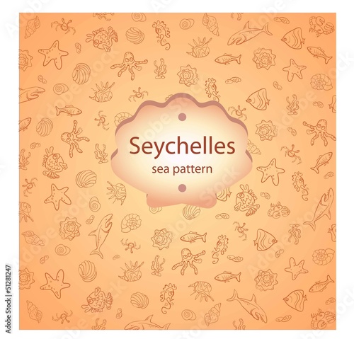Pattern Sea Shells Yellow Cacao