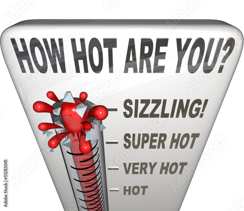 How Hot Are You Words Thermometer Attractive Sexy