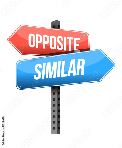 Konstfotografi opposite, similar road sign