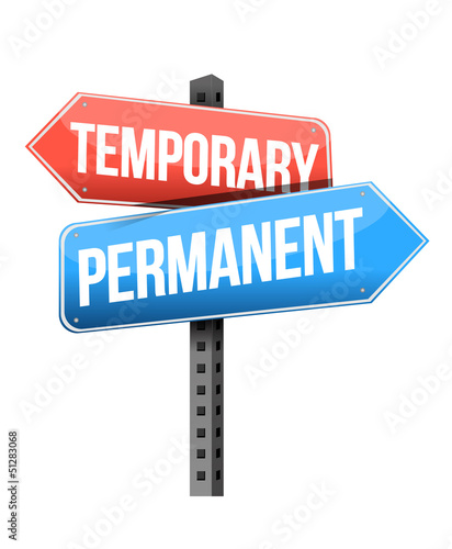 Vászonkép temporary, permanent road sign