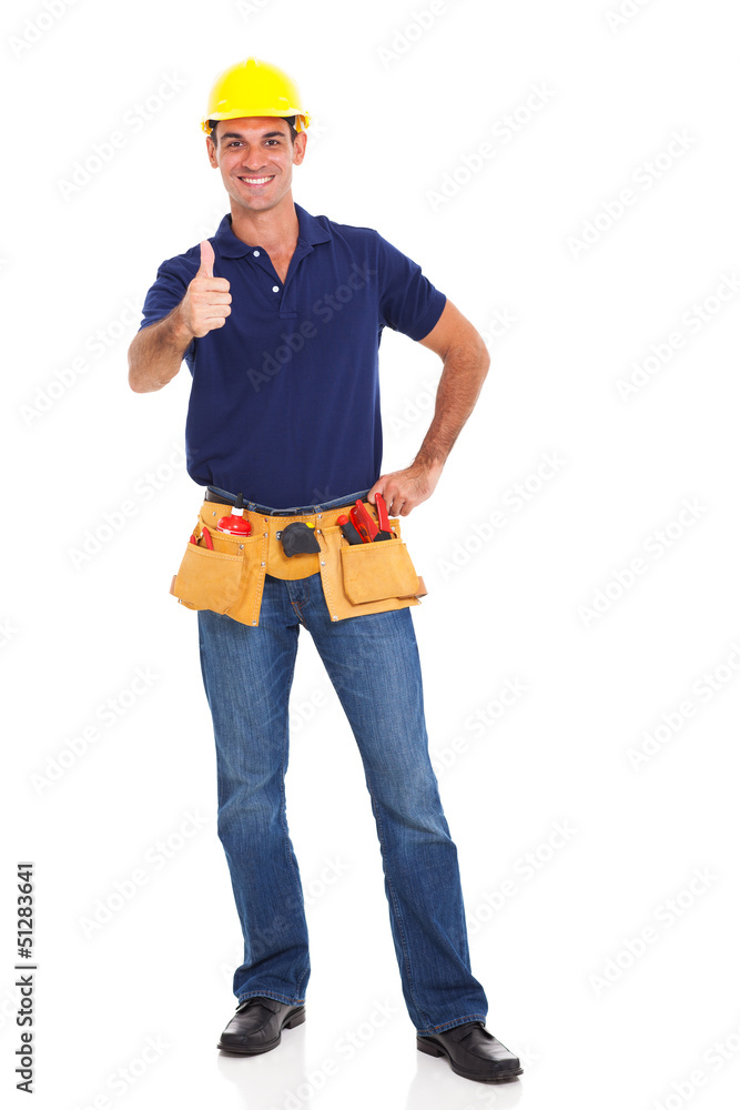 construction worker giving thumb up