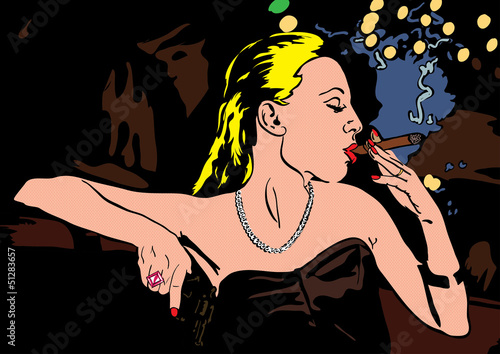 Smoking women illustration