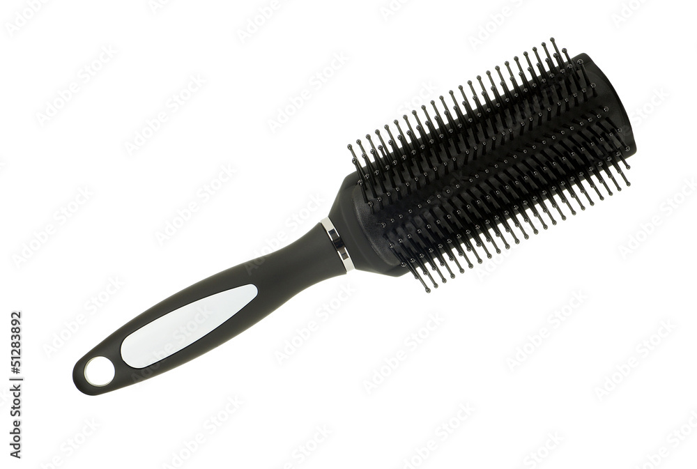 Black Hairbrush Isolated on White Black Hairbrush Isolated on White