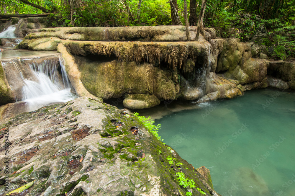 Naklejka premium The waterfall in rain forest is beautiful.
