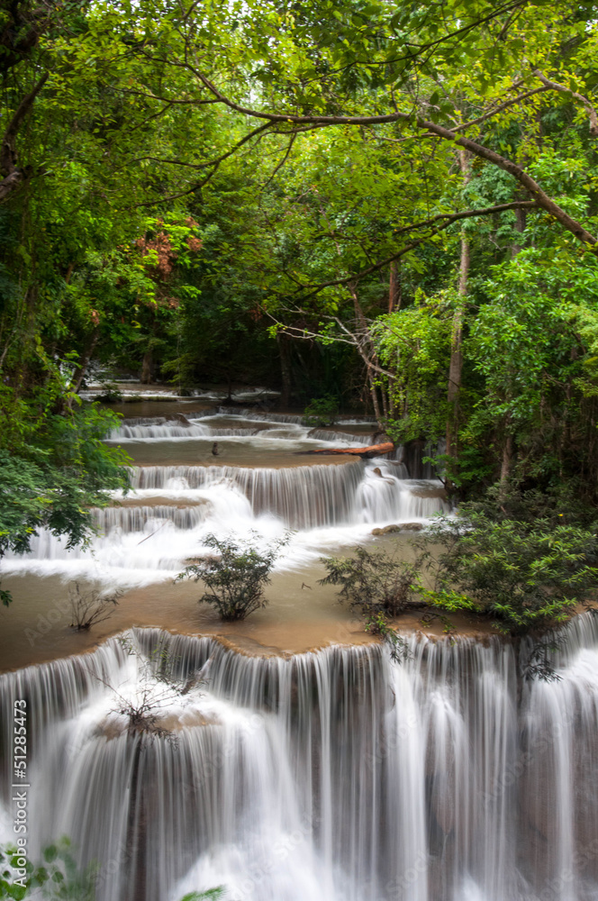 The waterfall in rain forest is beautiful. The waterfall in rain forest is beautiful.