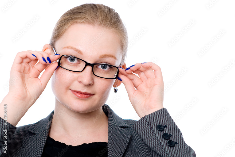 Close-up portrait of an elegant business lady. Close-up portrait of an elegant business lady.