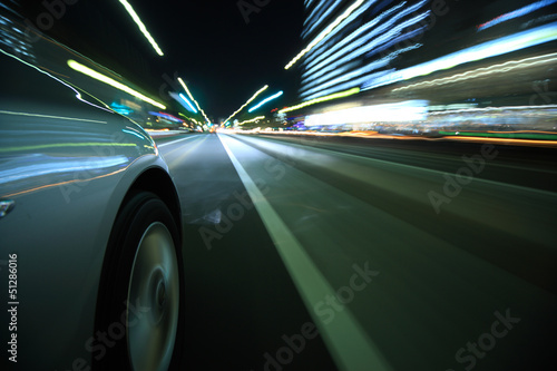 Driving in the night city