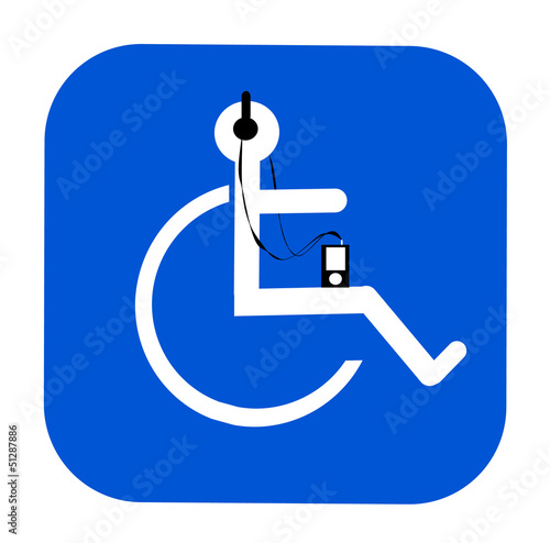 handicap symbol listening to music