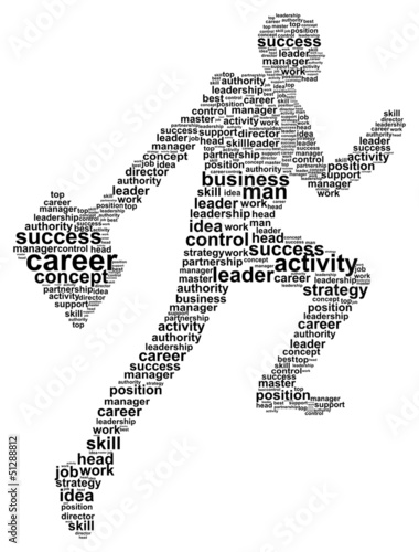 Business Man Success In Career Word Cloud Concept
