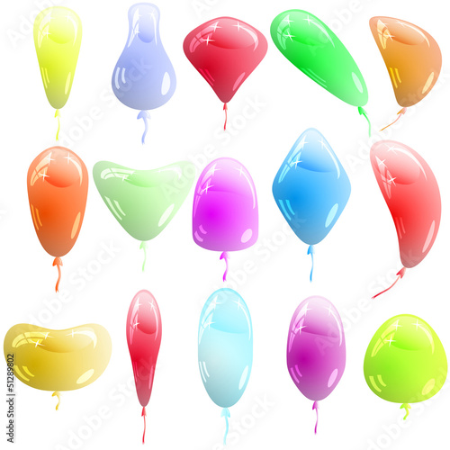 Background with glossy multicolored balloons. Vector illustratio