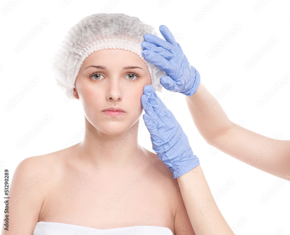 Medical face examination of beautiful woman Medical face examination of beautiful woman