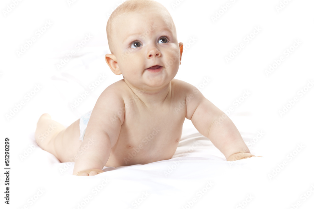 Newborn baby on the bed Newborn baby on the bed