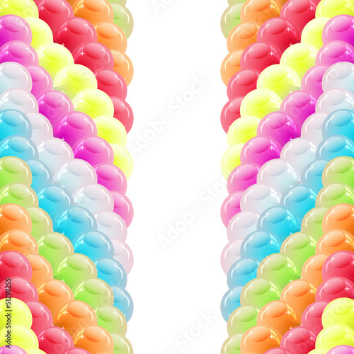 Background with glossy multicolored balloons. Vector illustratio