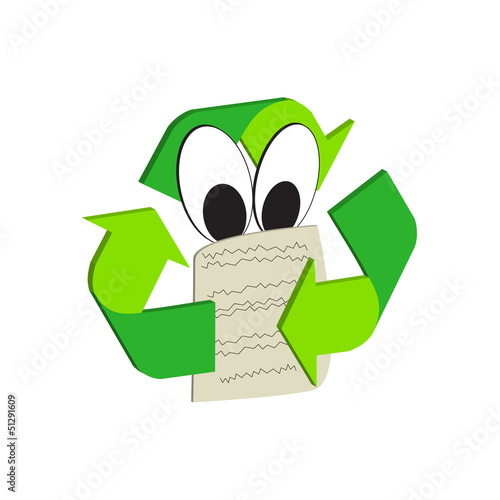 Icon of recycling with instructions to be observed