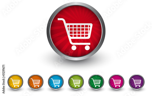 Buttonsammlung - Einkaufswagen - Online Shopping