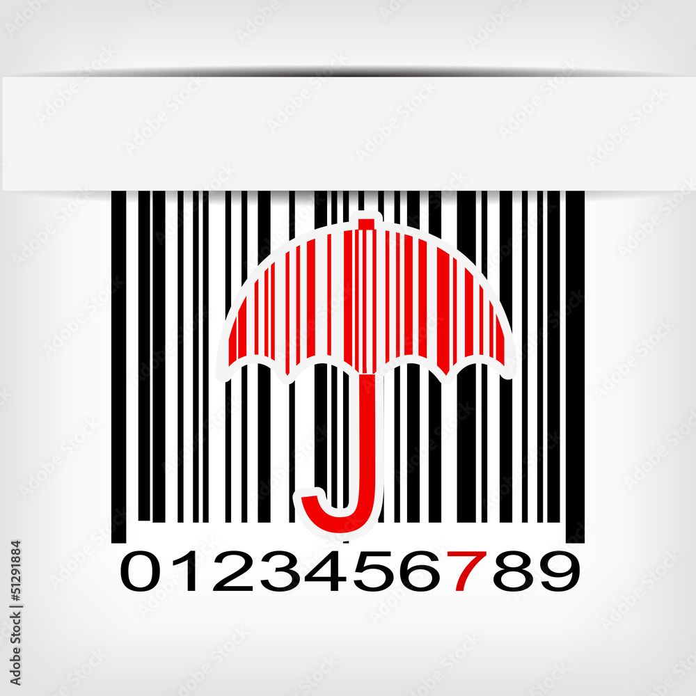 Barcode image with red strip Barcode image with red strip