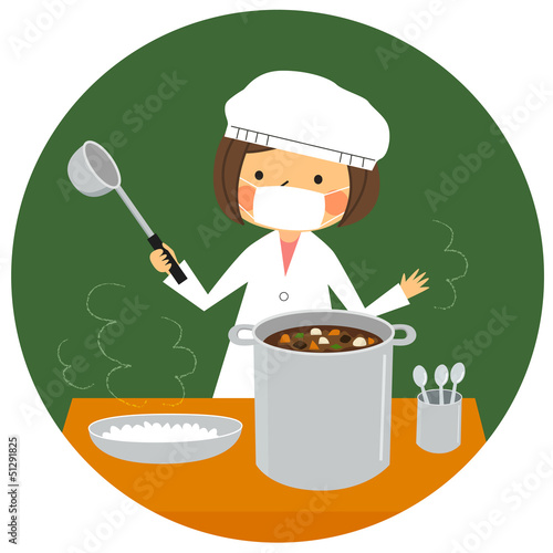 給食当番 女の子 Stock イラスト Adobe Stock
