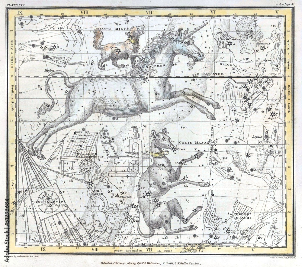 Fototapeta premium Astronomical chart vintage