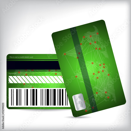 Green loyalty card design front and back