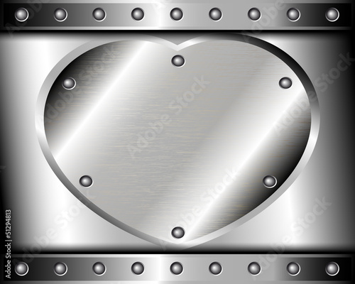 Heart of Steel on a metal background