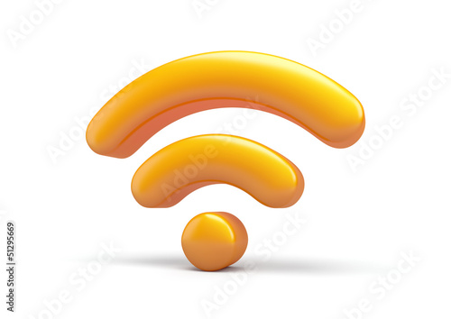 Wireless network symbol Wi-fi isolated 3d icon.