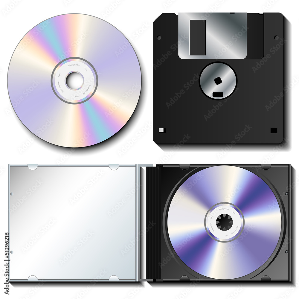 Realistic CD and floppy set Realistic CD and floppy set