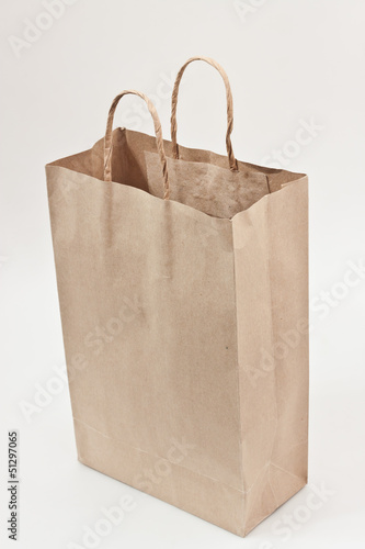 brown paper bag with white background