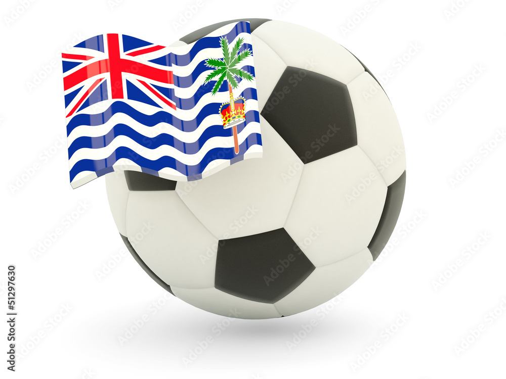 Fototapeta premium Football with flag of british indian ocean territory