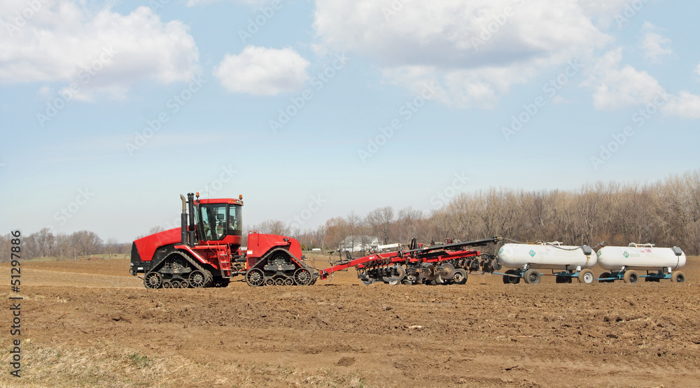 Naklejka premium Plowing and Fertilizing