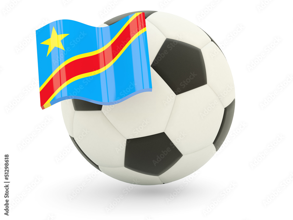 Football with flag of democratic republic of the congo Football with flag of democratic republic of the congo