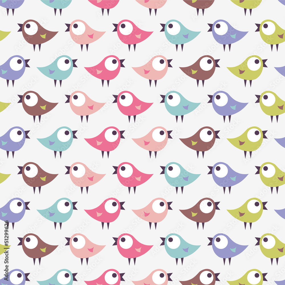 Seamless pattern with cute little birds Seamless pattern with cute little birds