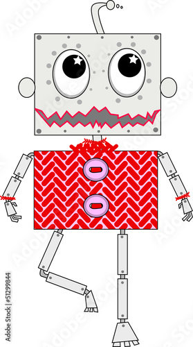 Canvas-taulu roboter mit rotem Pulli