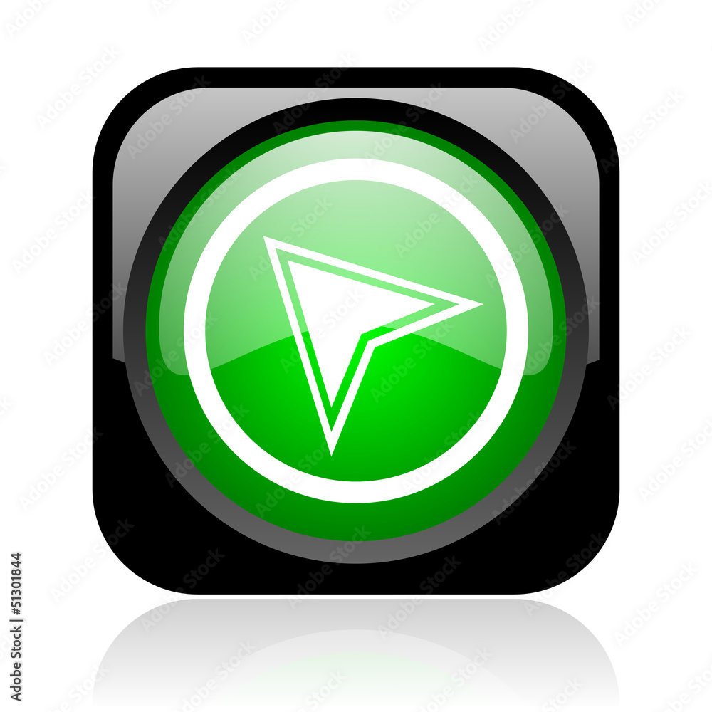navigation black and green square web glossy icon navigation black and green square web glossy icon