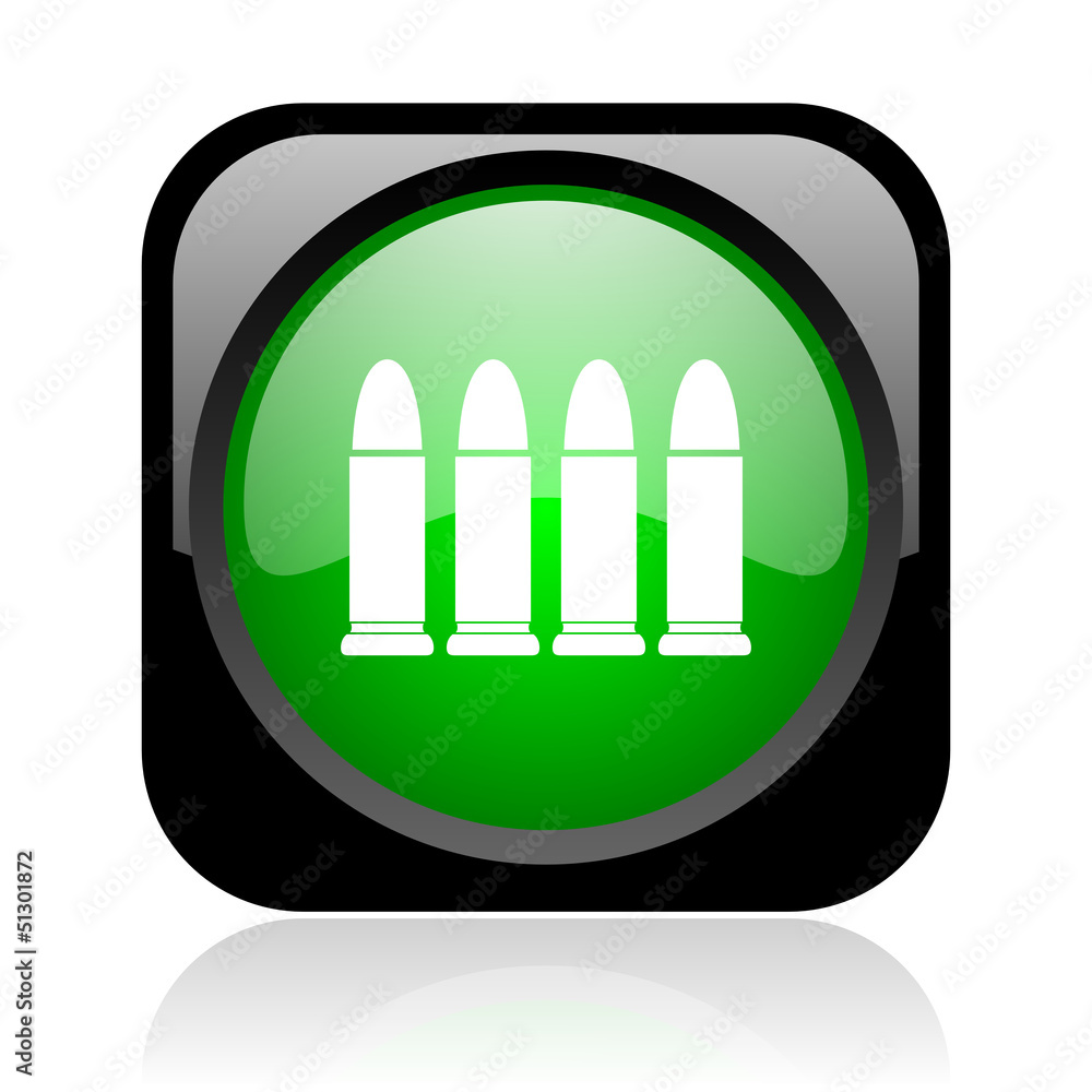 ammunition black and green square web glossy icon ammunition black and green square web glossy icon