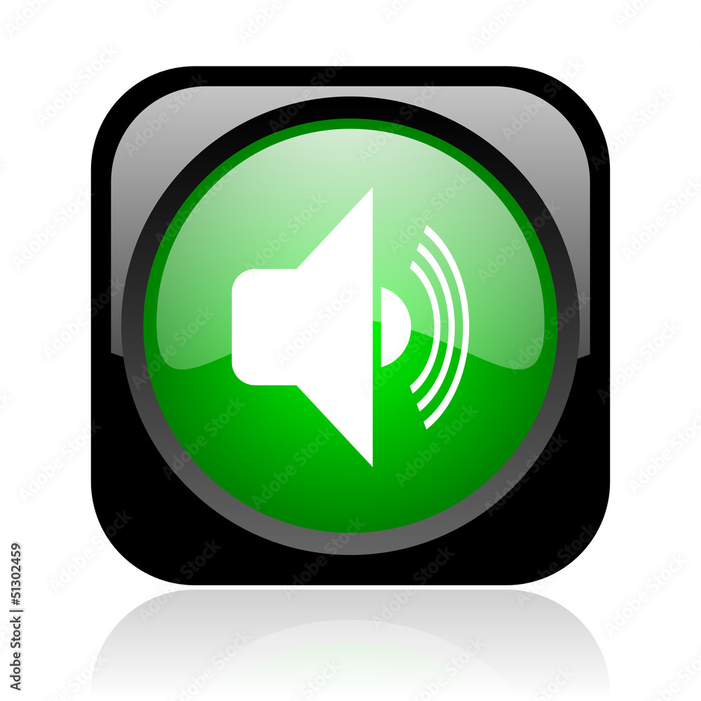 volume black and green square web glossy icon volume black and green square web glossy icon